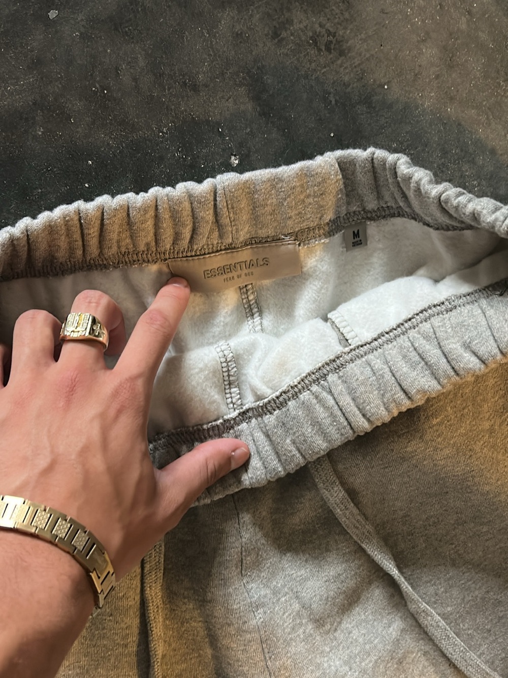 Essentials Heather Dark Oat Sweatpants - Picture 4 of 7